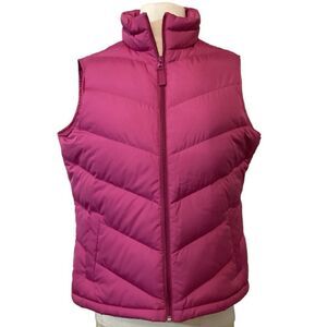 NWT Lands’ End Pink Quilted Puffer Down Vest Medium MP Petite